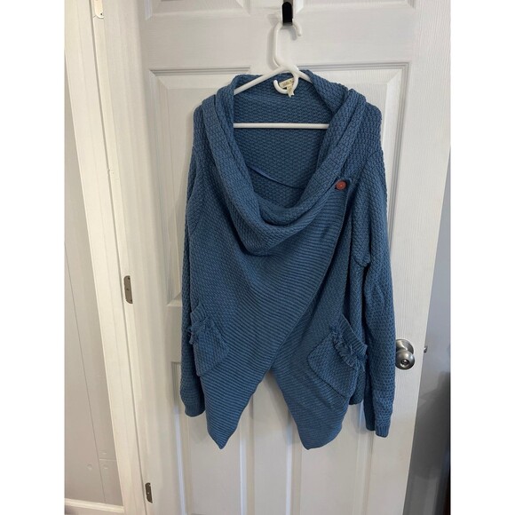 Matilda Jane Envision This Wrap Knit Cardigan Sweater Size XXL Blue - Picture 3 of 7